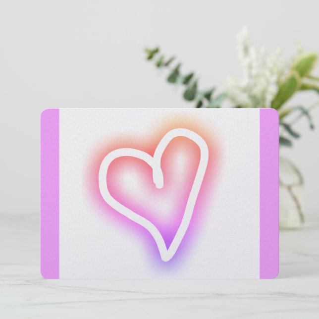 Tu B'Av ט״ו באב modern heart Holiday Card (Standing Front)