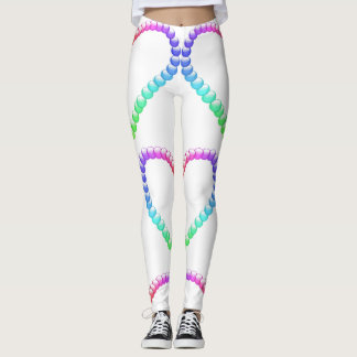 Tu B'Av ט״ו באב shiny rainbow heart Leggings