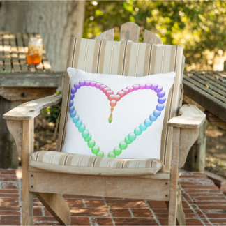Tu B'Av ט״ו באב shiny rainbow heart Outdoor Pillow