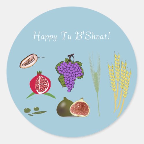 Tu Bishvat _ 7 minim Classic Round Sticker