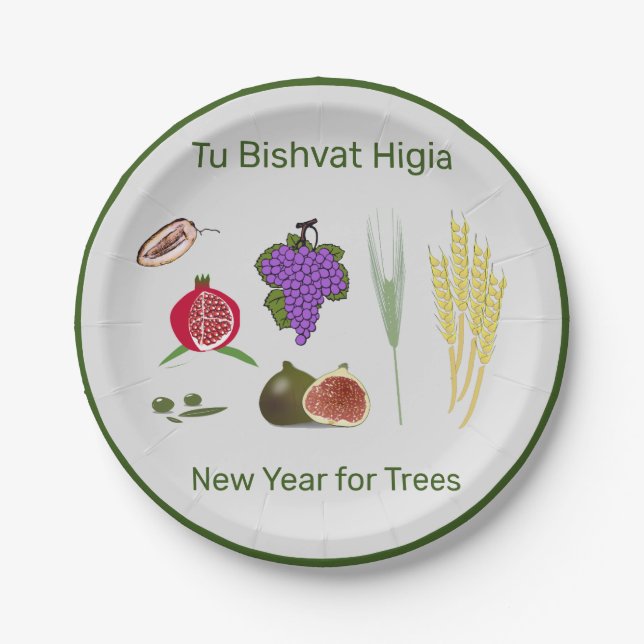 Tu Bishvat Paper Plates (Front)