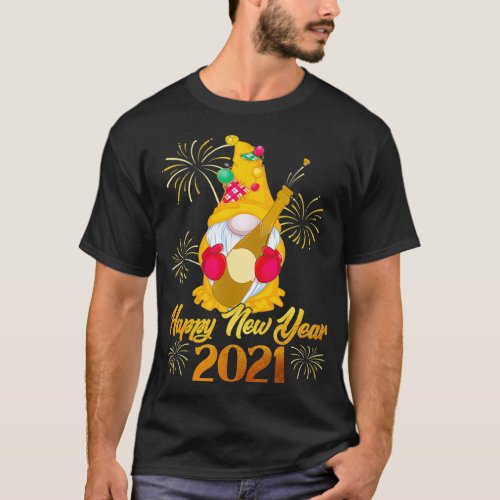 Tu Cute Gnome Happy New Year Costume New Year 2021 T_Shirt