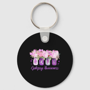 Tu Epilepsy Awareness Month Costume Flower Ribbon Keychain