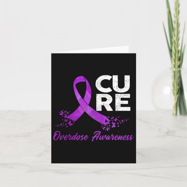 Tu Floral Ribbon Overdose Awareness Costume Warrio Card (Front)