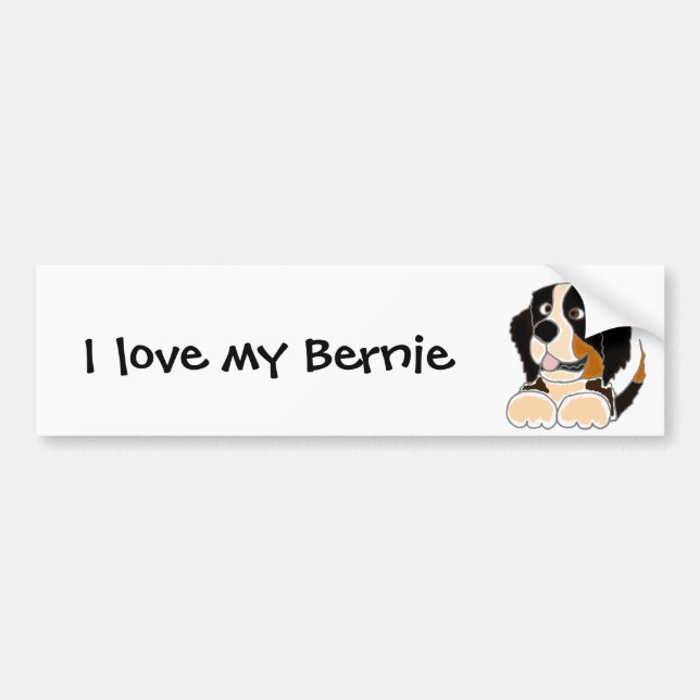 TU- Funny Bernese Mountain Dog Original Art Bumper Sticker (Front)