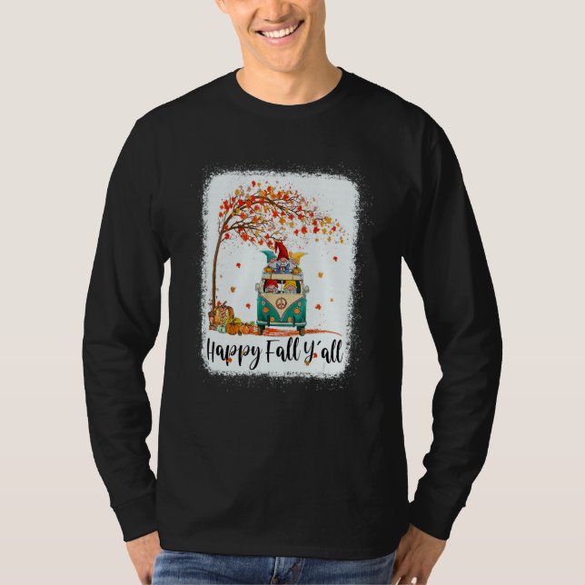 Tu Happy Fall Y'all Thanksgiving Gnome Costume Aut T-Shirt (Front)