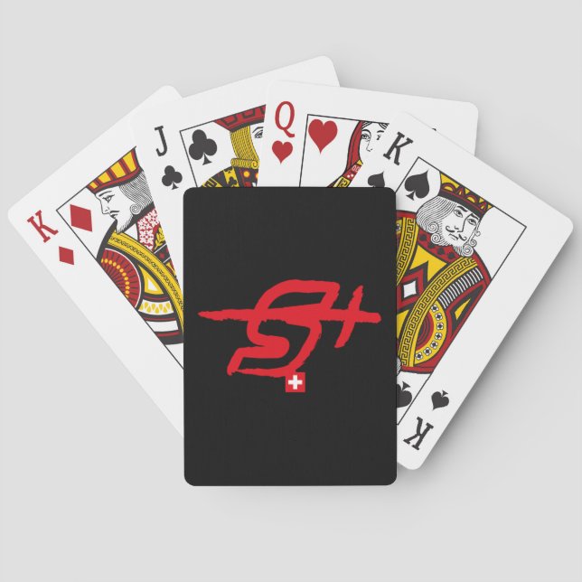 Tu inicial letra S, letra SUISSE v TRACE Poker Cards (Back)