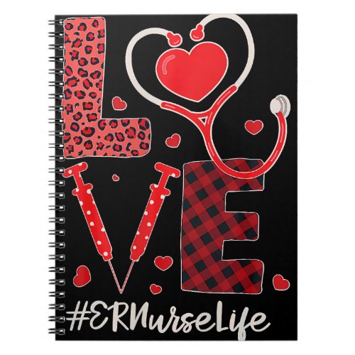 Tu Love Stethoscope Heart Er Nurse Valentines Day Notebook