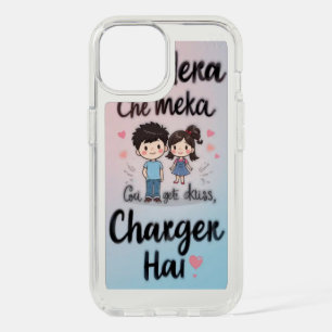 Tu Mera Charger Hai – Cute Desi Love Quote Art iPhone 15 Case