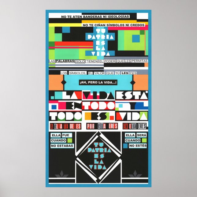 TU PATRIA ES LA VIDA Colorful Spanish Poem Poster (Front)