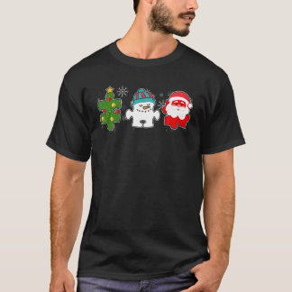 Tu Puzzle Autism Awareness Santa Claus Christmas T T-Shirt