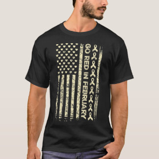 Tu Red Ribbon Heart Disease Awareness Gift America T-Shirt