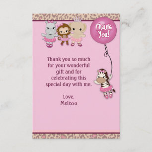 Tu Tu Cute Thank You 3.5"x5" MONKEY GIRL TTC(FLAT)