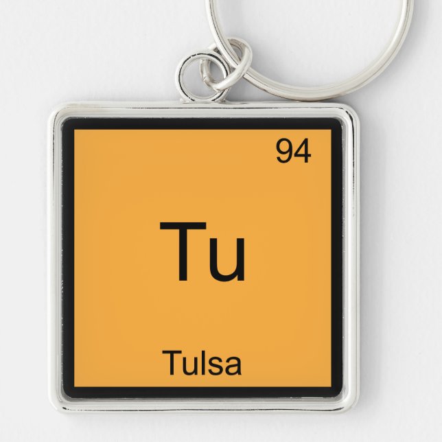 Tu - Tulsa City Chemistry Element Symbol T-Shirt Keychain (Front)