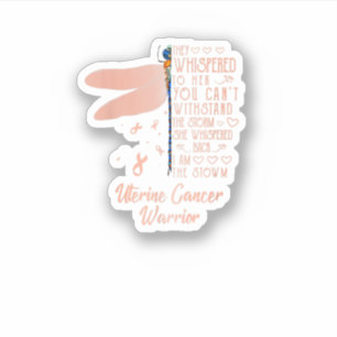 Tu Uterine Cancer Awareness Dragonfly Ribbon Costu Sticker