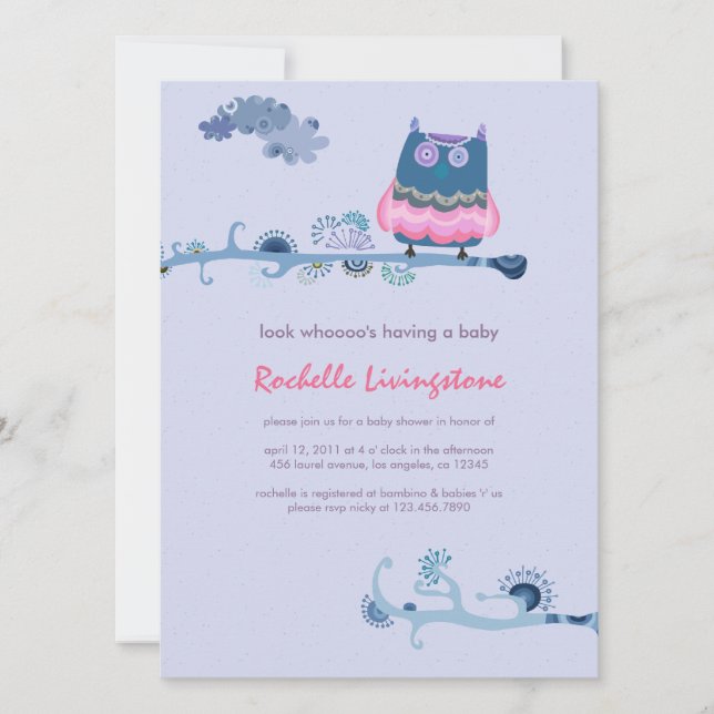 Tu whit tu whooo Boy Baby Shower Invitation (Front)