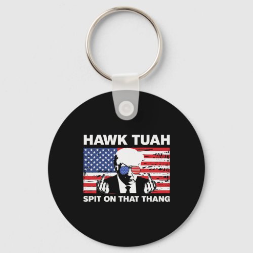 Tuah Spit On That Thang Trump 2024 Us Flag America Keychain