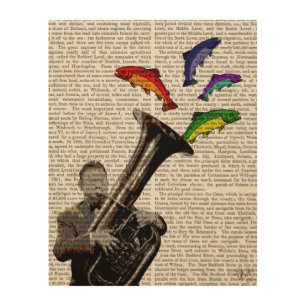 Tuba And Fish Wood Wall Decor