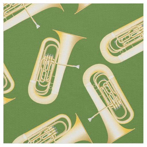 Tuba Band Music Musician Room Decor Green Fabric