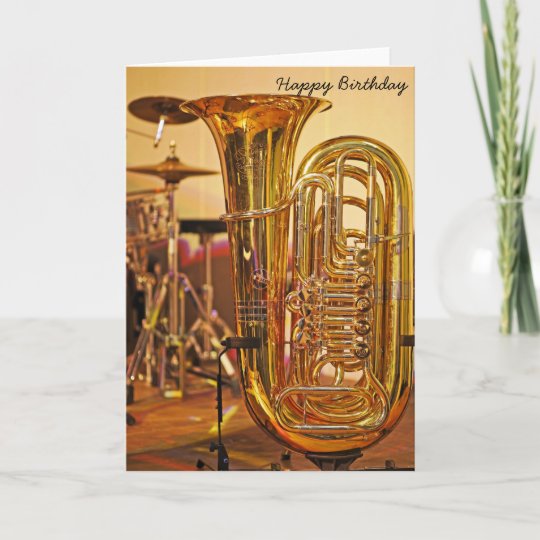 Tuba brass instrument birthday card