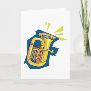 Tuba Brass Instrument Bright Music Band Card