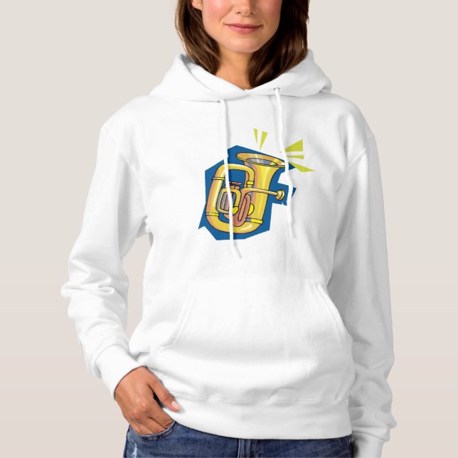 Tuba Brass Instrument Bright Music Band Hoodie (Front)