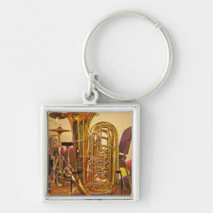 Tuba brass instrument keychain
