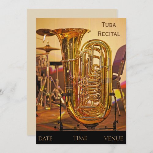Tuba brass instrument Recital Invitation