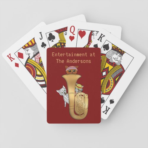 Tuba Cats Entertaining You Playing Cards