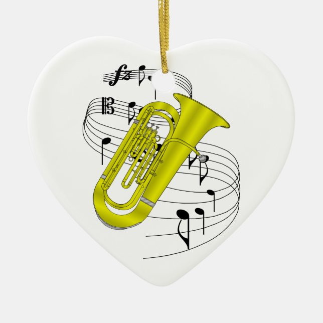 Tuba Ceramic Ornament (Front)