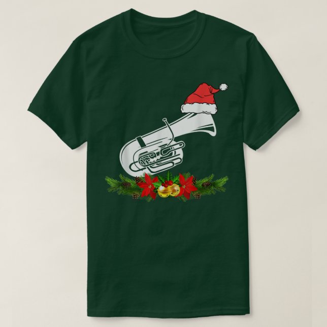 Tuba Christmas Pajamas Music Instrument  T-Shirt (Design Front)