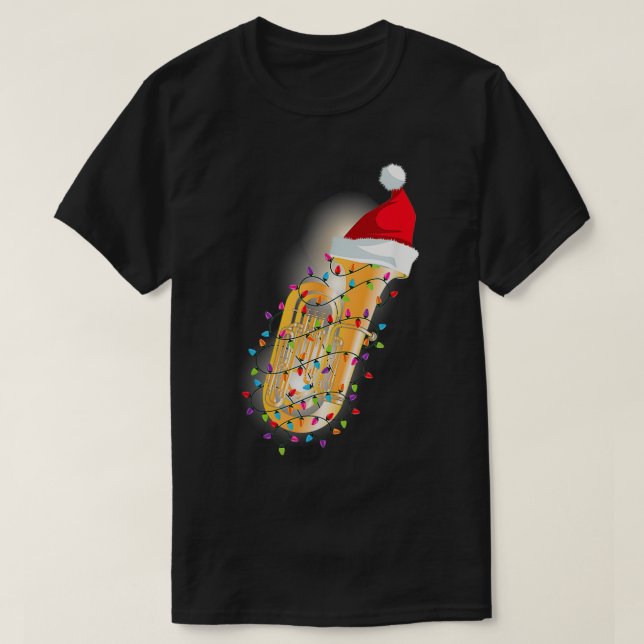 Tuba Christmas Shirt Funny Marching Band Geek Holi (Design Front)