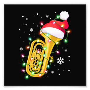 Tuba Christmas Shirt Funny Marching Band Geek Holi Photo Print