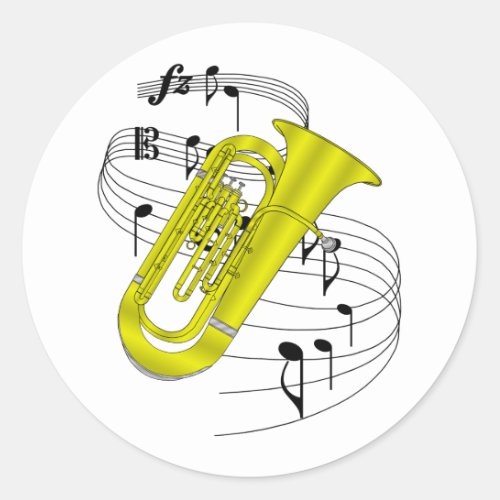 Tuba Classic Round Sticker