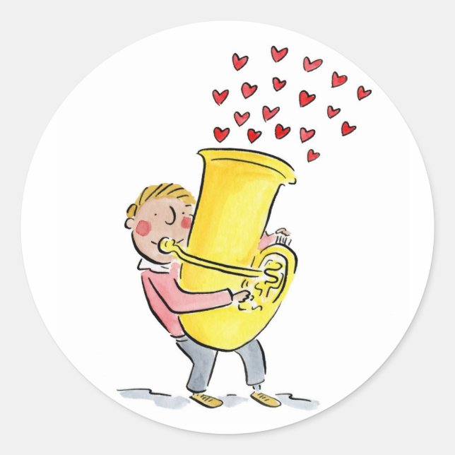 Tuba Classic Round Sticker (Front)