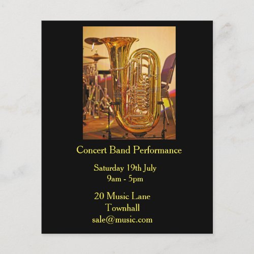 Tuba concert band brass band music performance flyer