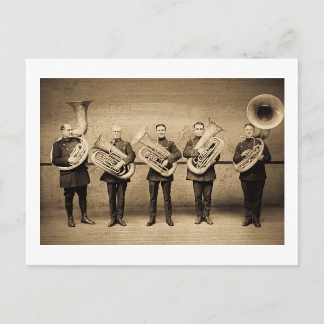 Tuba Cops (Sepia) Vintage Police Postcard (Front)