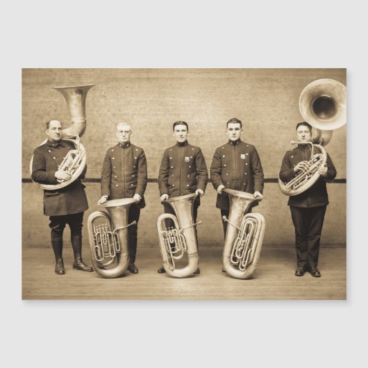 Tuba Cops Vintage Police Brass Band (Sepia) (Front)