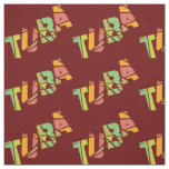 Tuba Cracked Text  Fabric