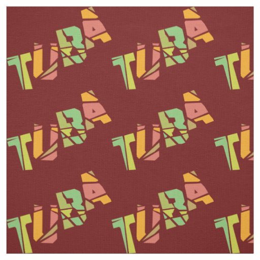 Tuba Cracked Text  Fabric