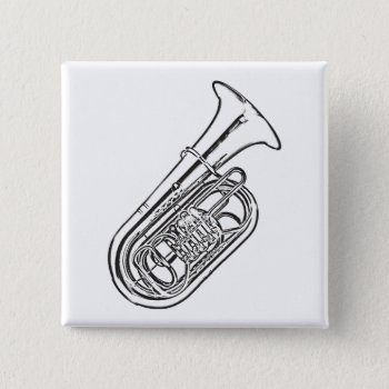 Tuba "drawing" Button by Lynnes_creations at Zazzle