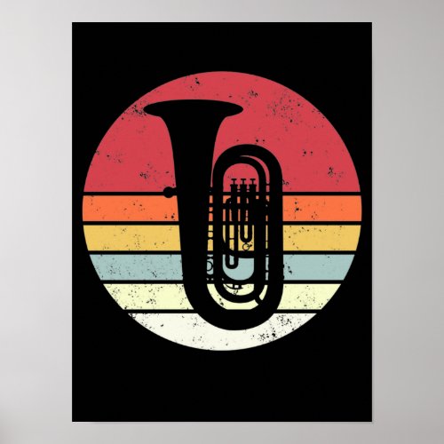 Tuba gift retro tuba player orchestra poster