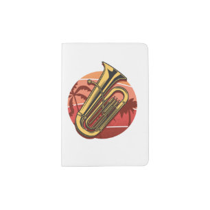 Tuba gift, sunny tuba on the beach, orchestra passport holder