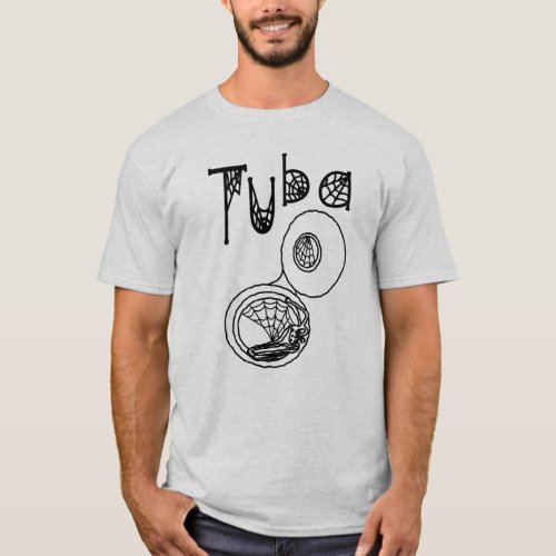 Tuba Halloween Cobwebs T_Shirt