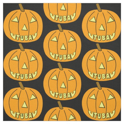 Tuba Halloween Pumpkin Fabric