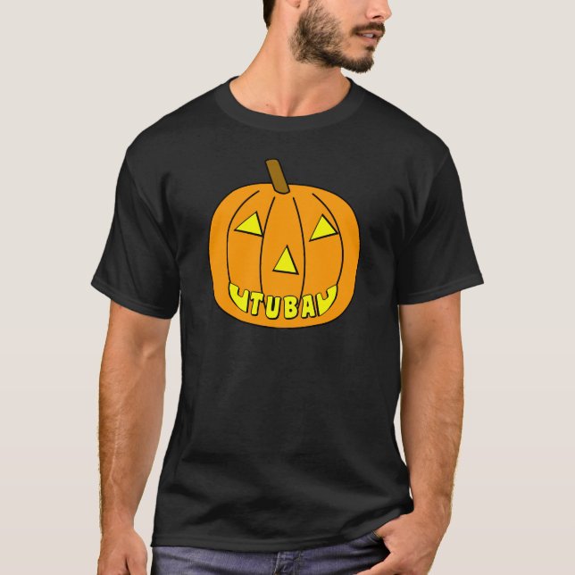 Tuba Halloween Pumpkin T-Shirt (Front)