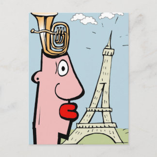 Tuba Head In Paris Postcard