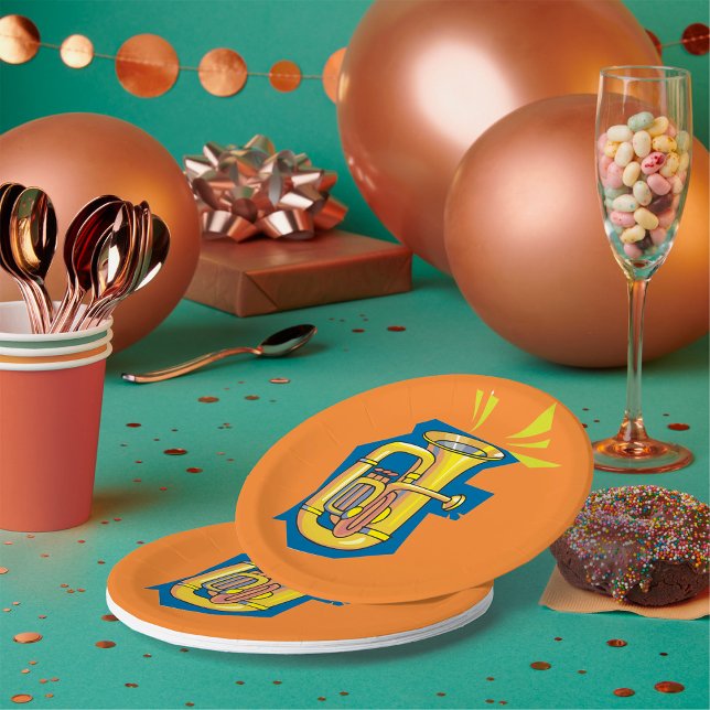 Tuba Instrument Paper Plates (Creator Uploaded)