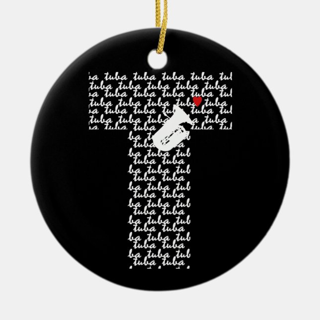 Tuba Letter T Ceramic Ornament (Front)