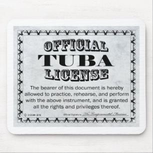Tuba License Mouse Pad
